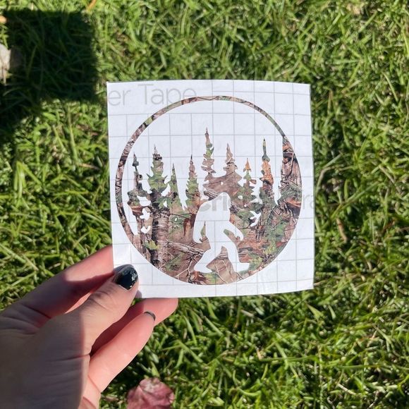 Big Foot Camouflage Circle Woods Decal - Picture 2 of 11